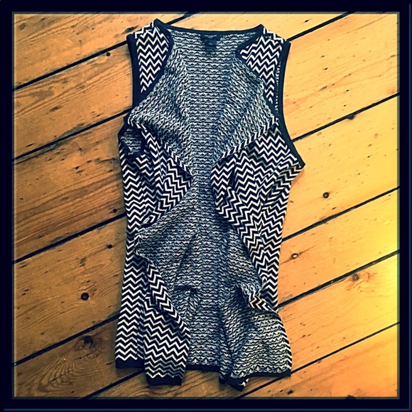 Ann Taylor 100%cotton chevron sleeveless cardiganS - Picture 6 of 11